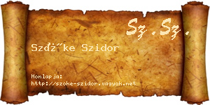 Szőke Szidor névjegykártya